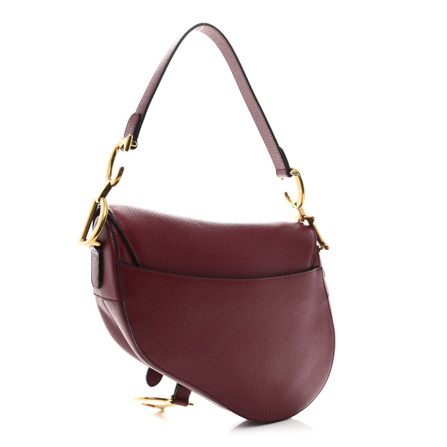 Grained Calfskin Saddle Bag Red