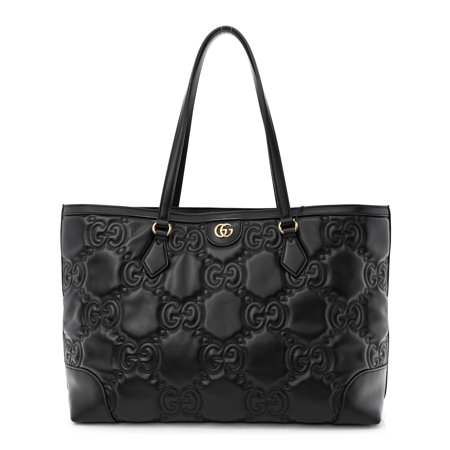 Gucci Calfskin GG Matelasse Medium Ophidia Shopping Tote Black 1 of 10