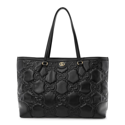 Gucci Calfskin GG Matelasse Medium Ophidia Shopping Tote Black 1 of 10