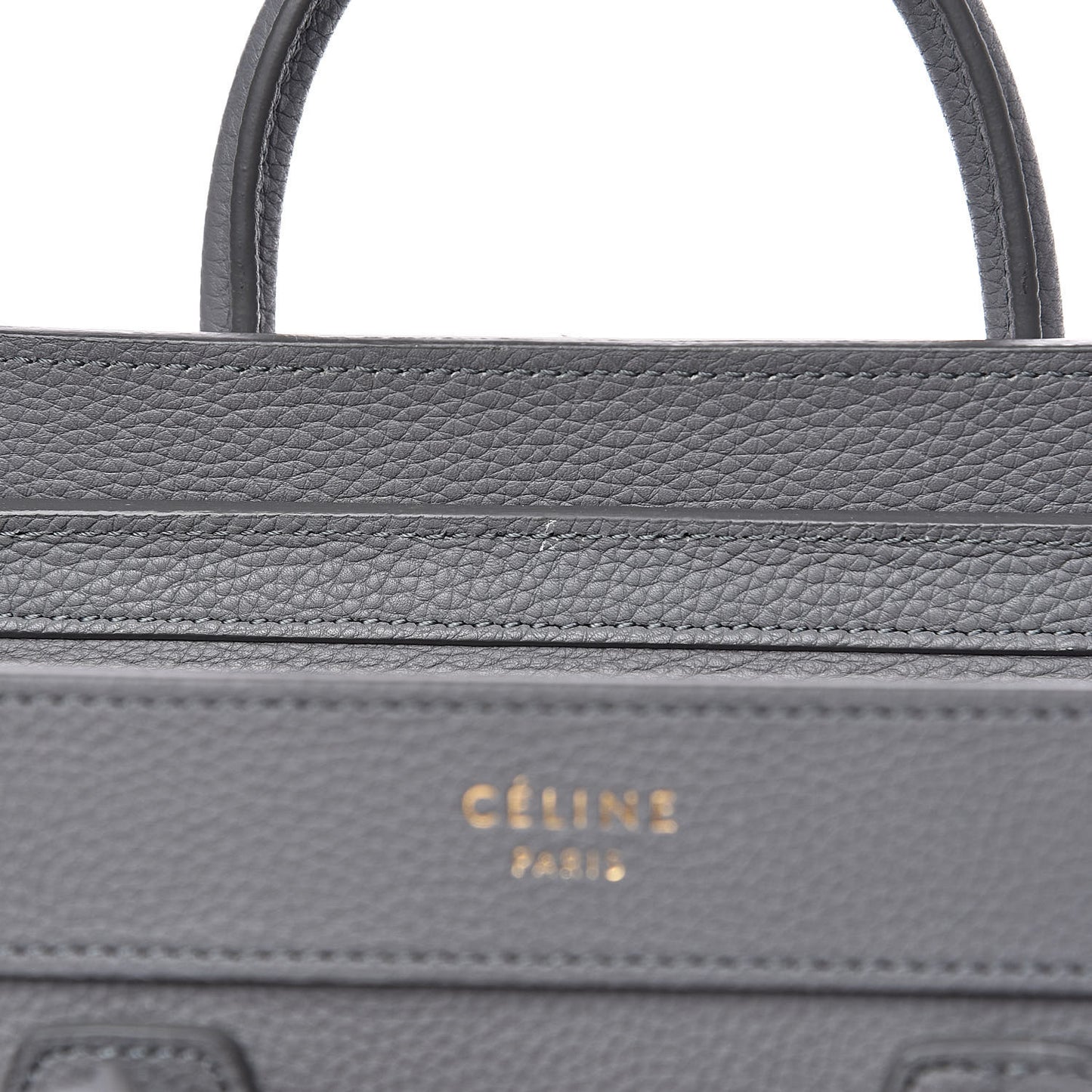 Drummed Calfskin Nano Luggage Kohl