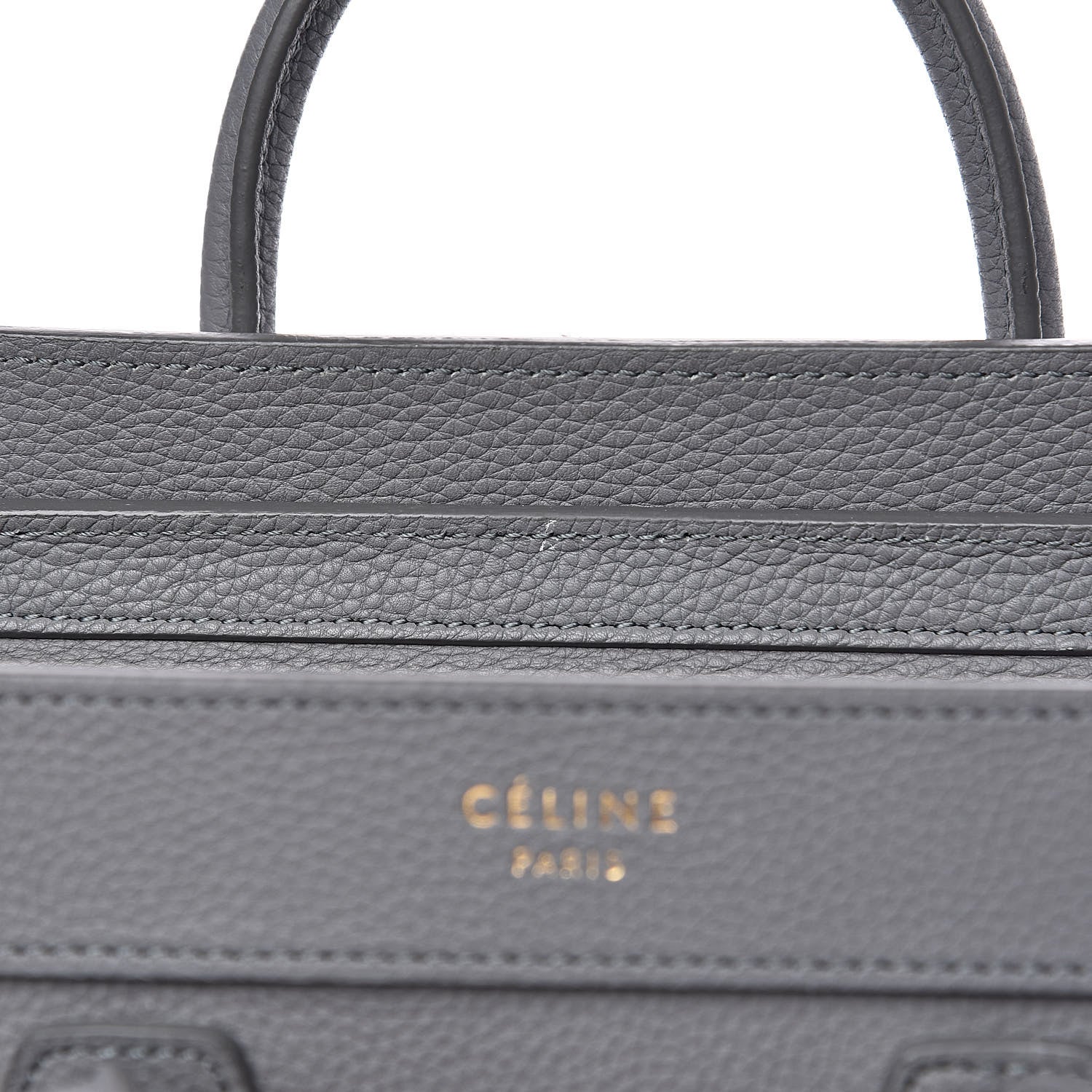 Celine Drummed Calfskin Nano Luggage Kohl 14 of 14