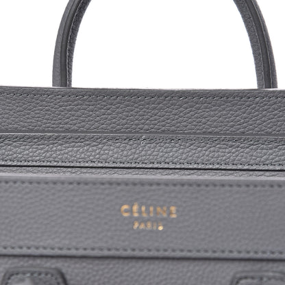 Celine Drummed Calfskin Nano Luggage Kohl 14 of 14