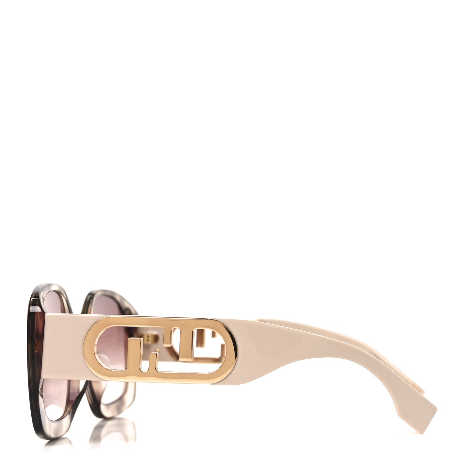Fendi Acetate O'Lock Square Sunglasses FE40048U Havana Beige 3 of 7