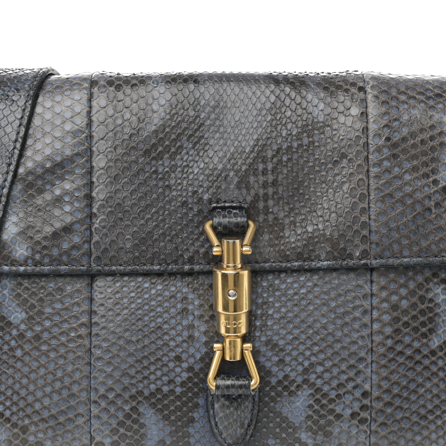 Gucci Snakeskin Small Jackie Shoulder Bag Blue 8 of 15