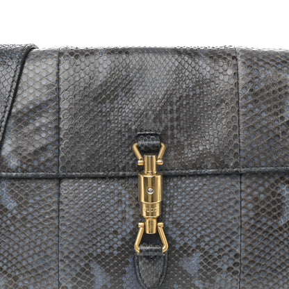 Gucci Snakeskin Small Jackie Shoulder Bag Blue 8 of 15