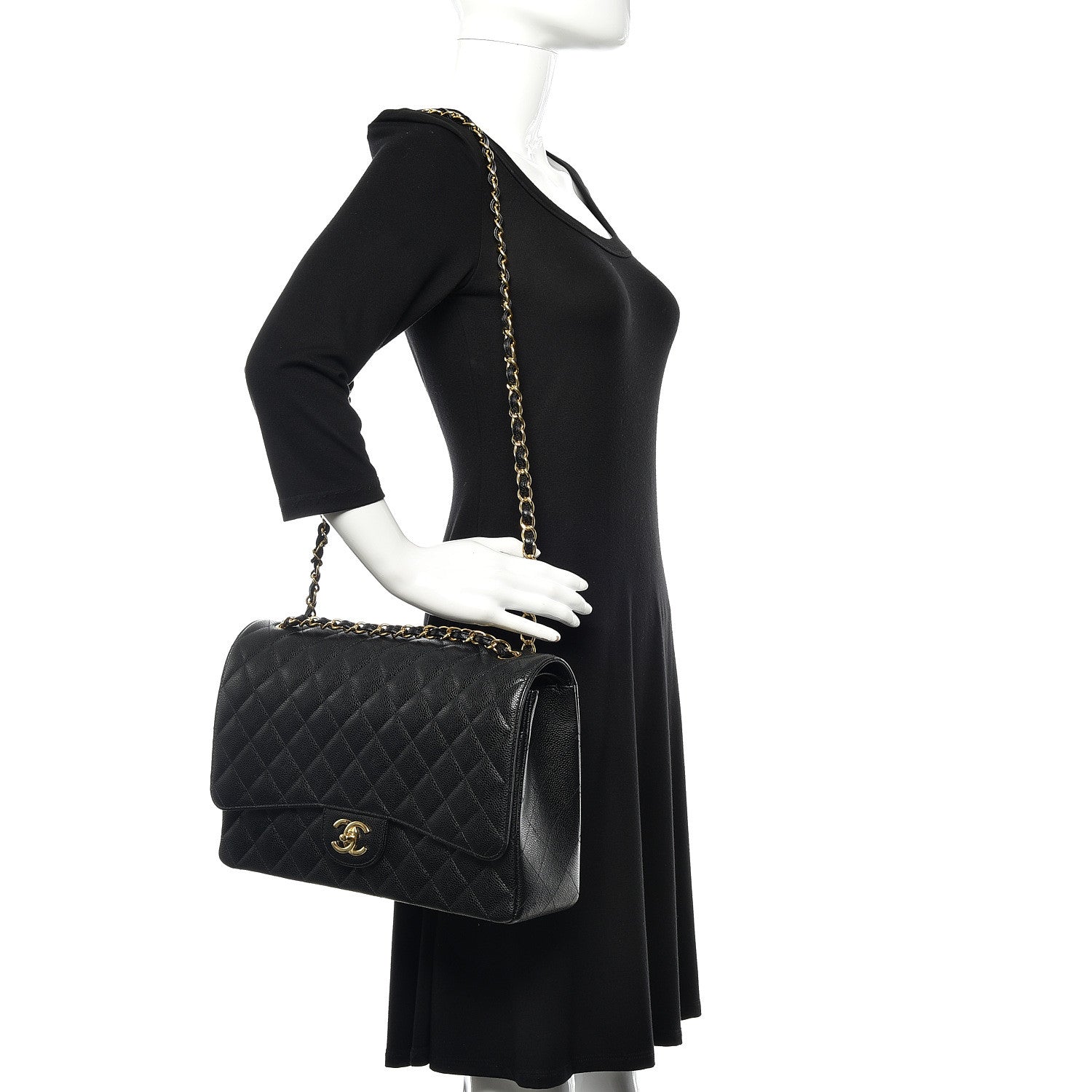 Chanel Caviar Quilted Maxi Double Flap Black 2 of 11