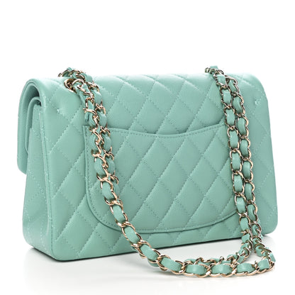 Chanel Caviar Quilted Small Double Flap Light Green 3 of 11