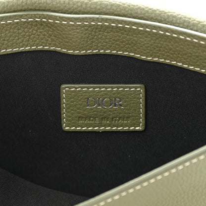 Christian Dior X KAWS Grained Calfskin Saddle Pouch Olive 6 of 13
