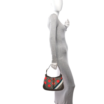 Gucci GG Supreme Monogram Geometric Textured Dollar Calfskin Web Small Jackie 1961 Hobo 2 of 10
