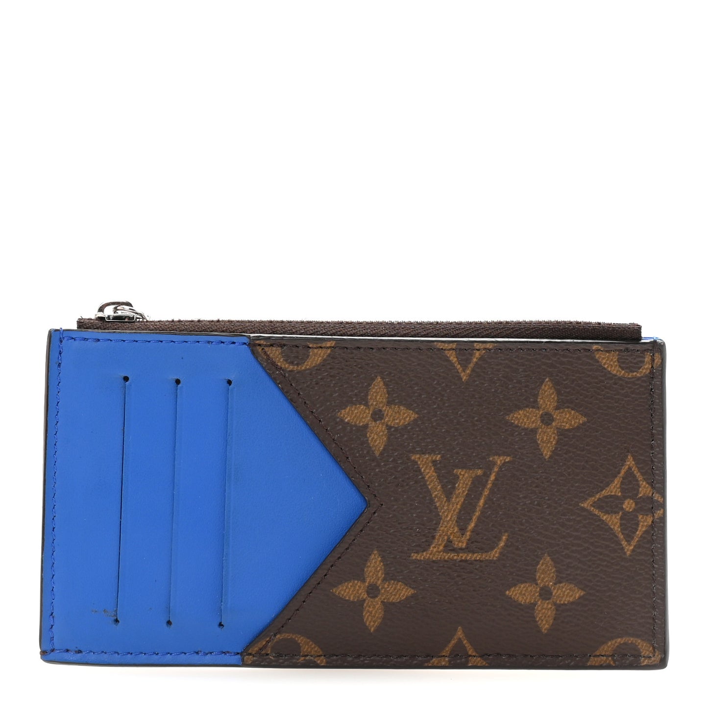 Monogram Calfskin Coin Card Holder Indigo Blue