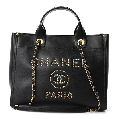 Chanel Caviar Small Studded Deauville Tote Black 1 of 10