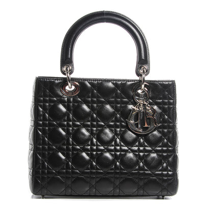 Christian Dior Lambskin Cannage Medium Lady Dior Black 1 of 7