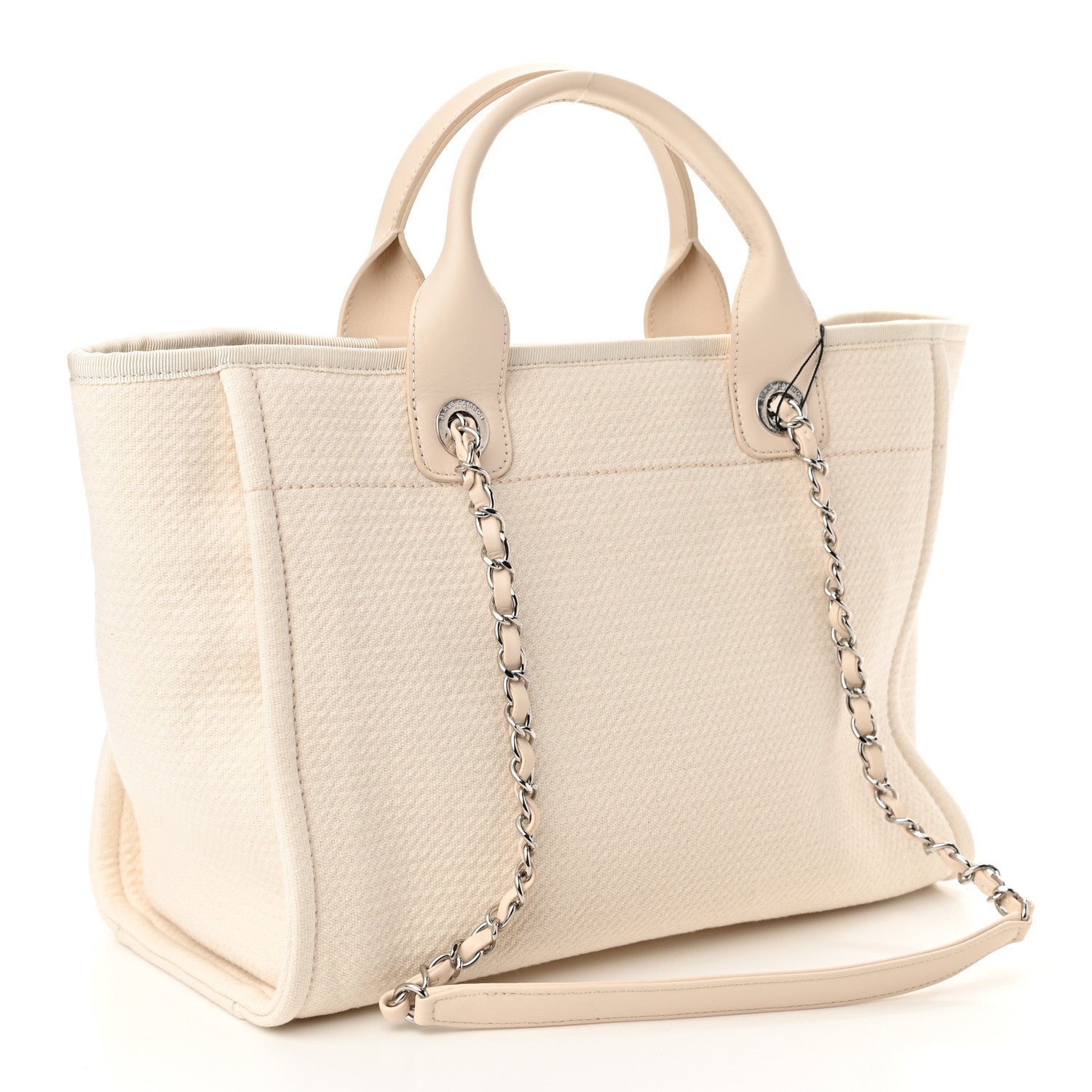 Chanel Mixed Fibers Small Deauville Tote White 4 of 11