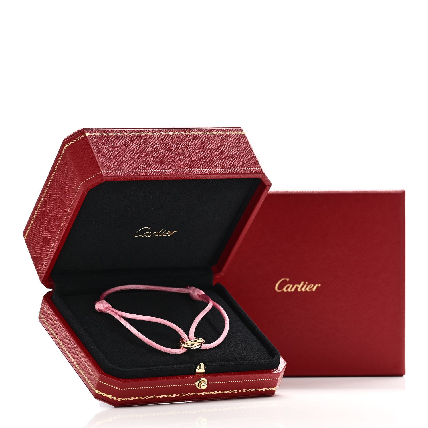 Cartier 18K Pink Yellow White Gold Trinity Adjustable Cord Bracelet Pink 7 of 7