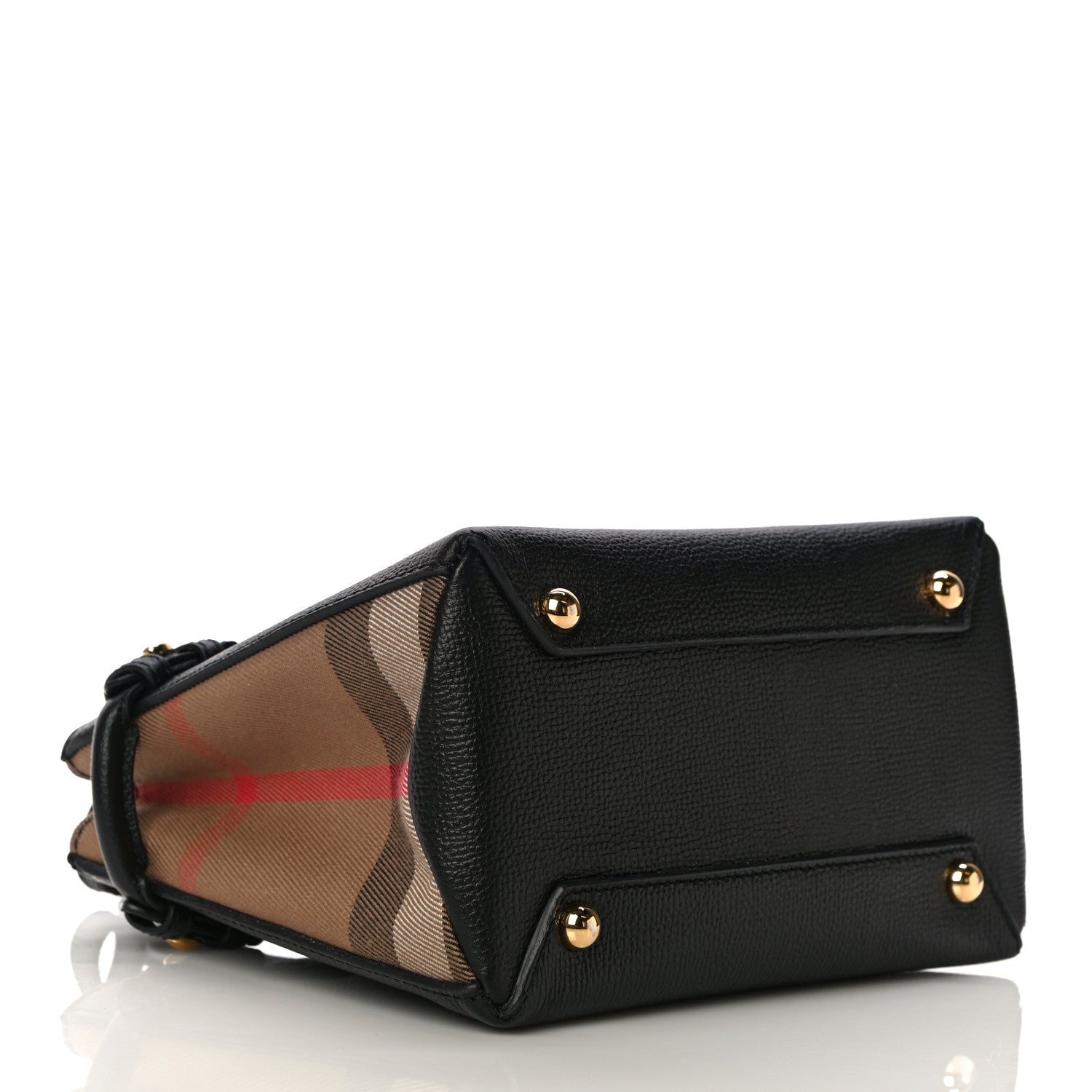 Burberry Derby Calfskin House Check Baby Banner Tote Black 4 of 10