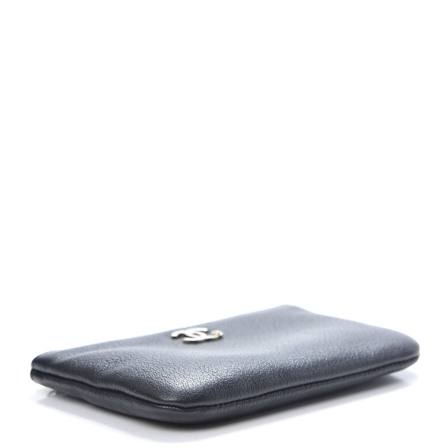 Goatskin Small CC Clover Cosmetic Case Black