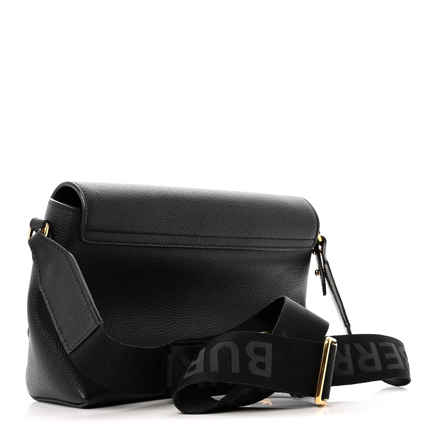 Burberry Coated Canvas Calfskin Vintage Check Medium Note Crossbody Bag Black 3 of 14
