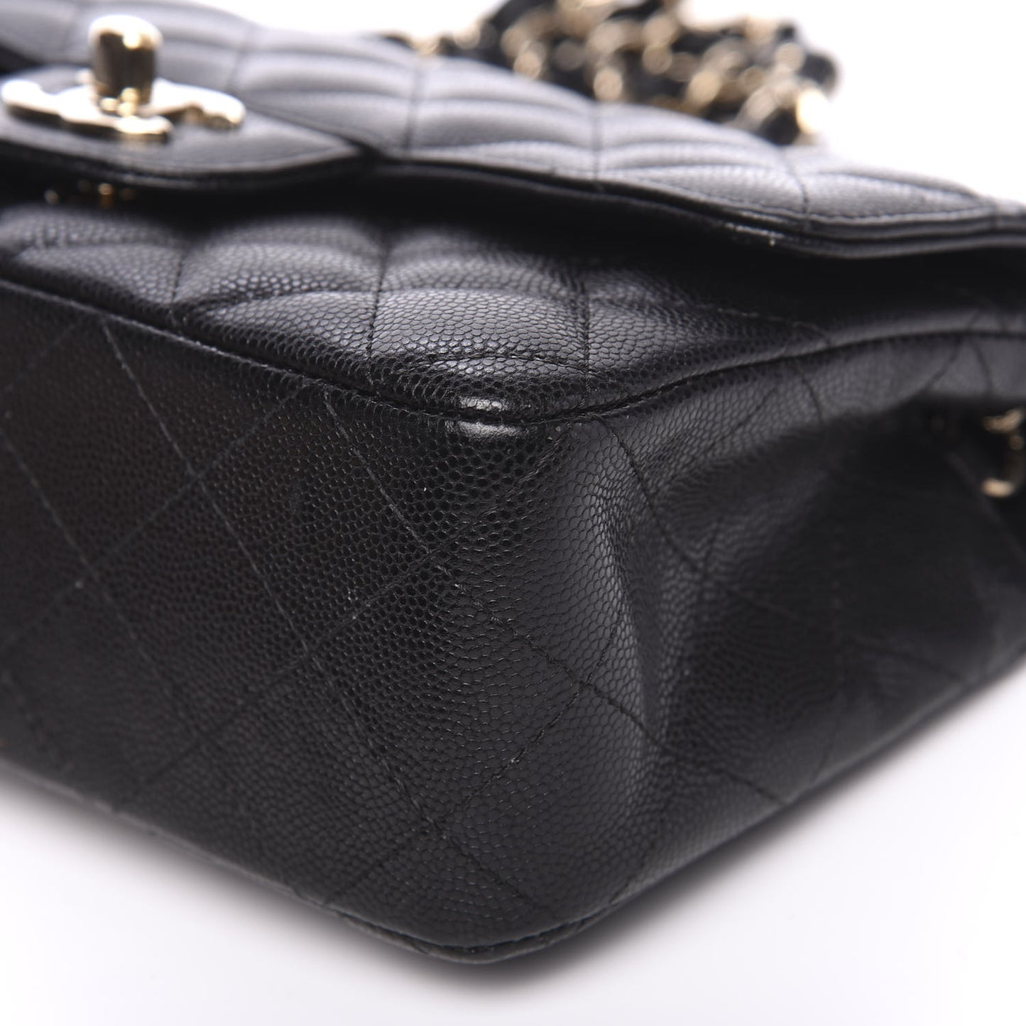 Caviar Quilted Mini Rectangular Flap Black