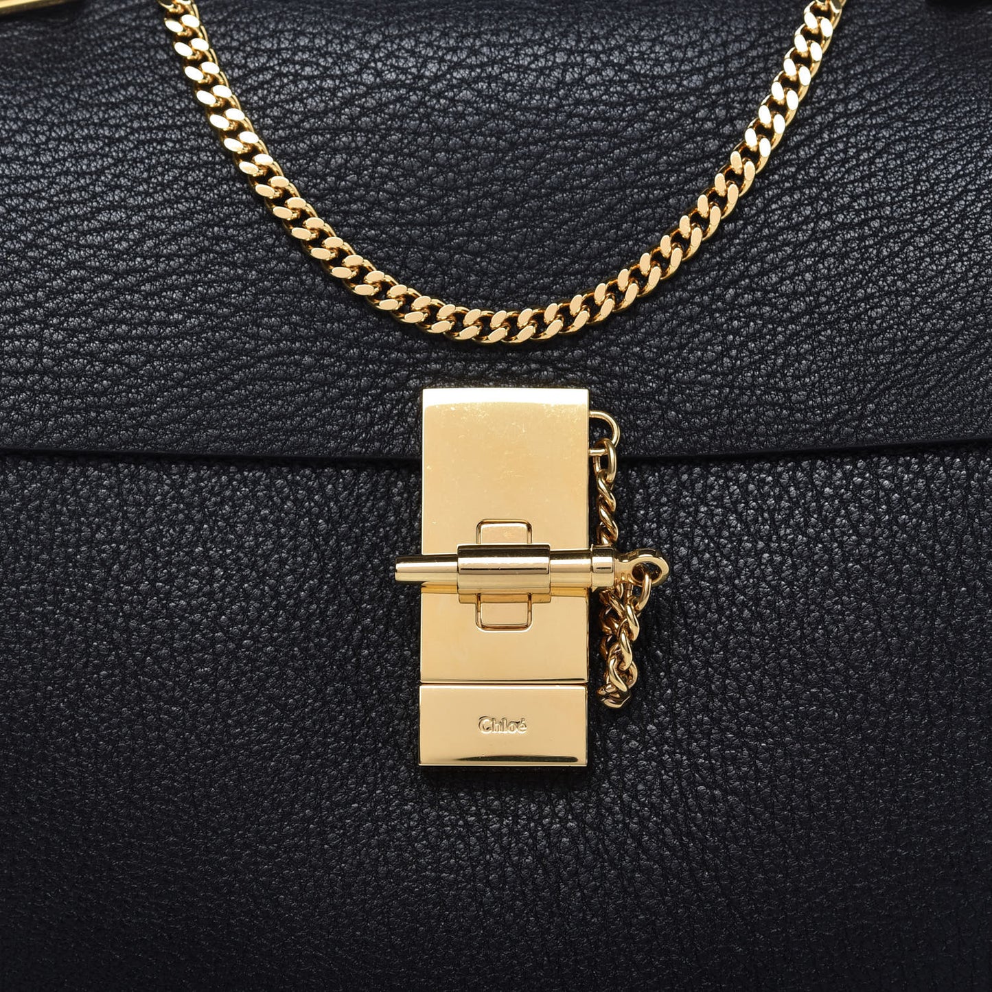 Grained Lambskin Drew Shoulder Bag Black