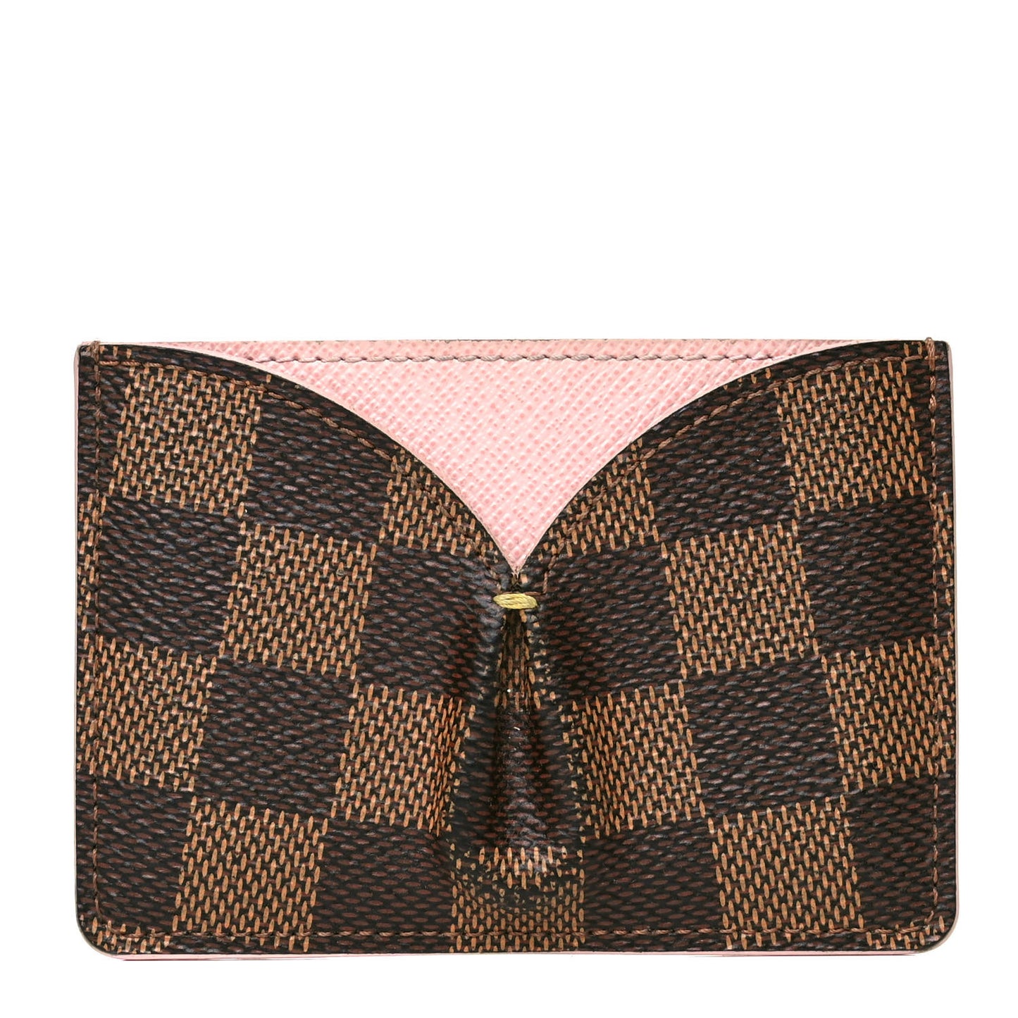 Damier Ebene Caissa Card Holder Rose Ballerine