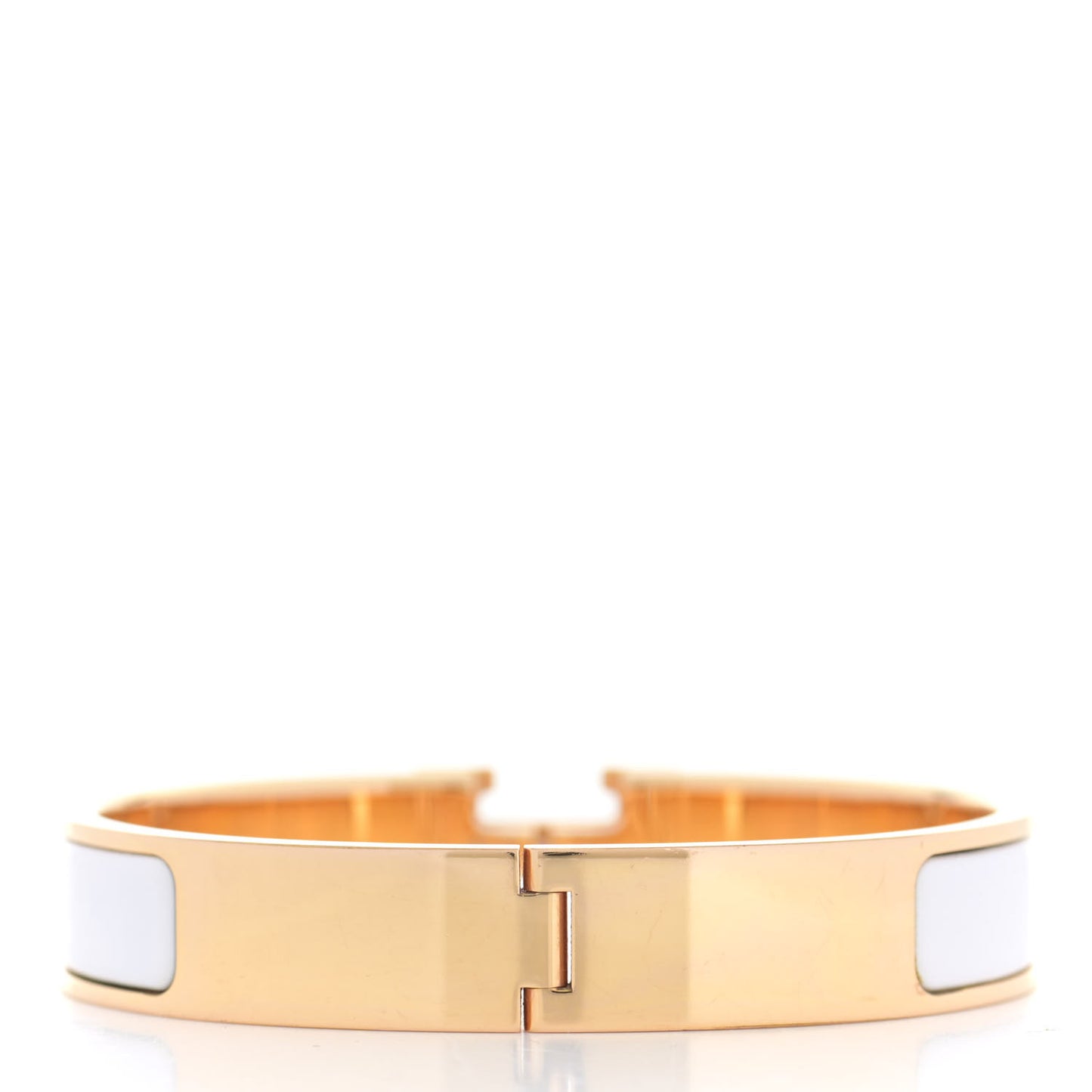 Enamel Narrow Clic Clac H Bracelet GM White