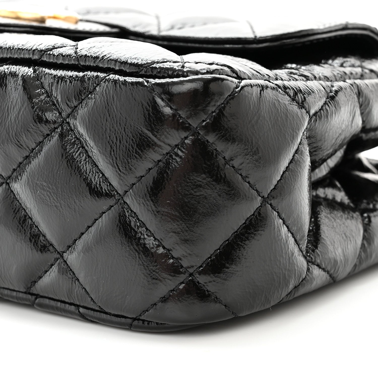 Chanel Shiny Crumpled Calfskin Quilted Small Wavy CC Hobo Black 10 of 11