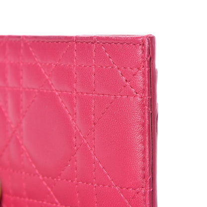 Christian Dior Lambskin Cannage Lady Dior Card Holder Fuchsia 8 of 10
