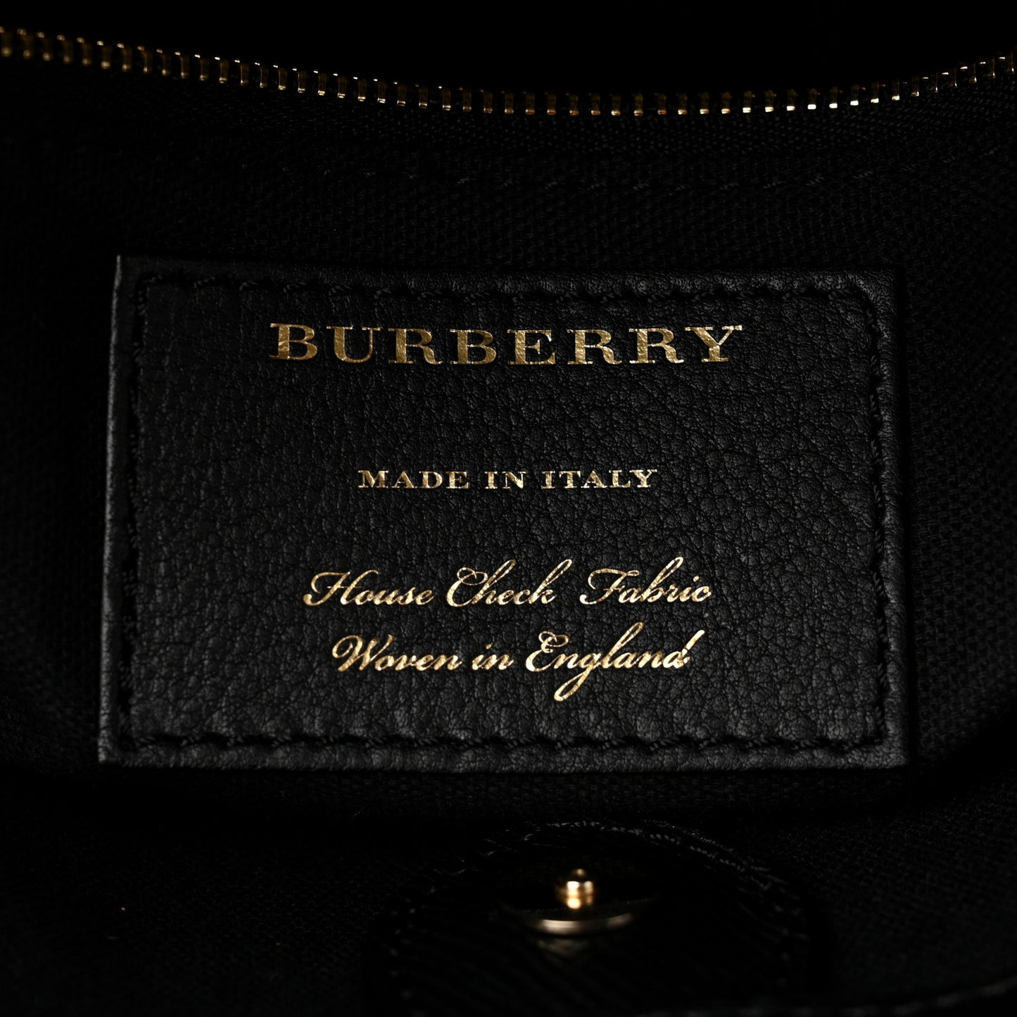 Derby Calfskin House Check Medium Banner Tote Black