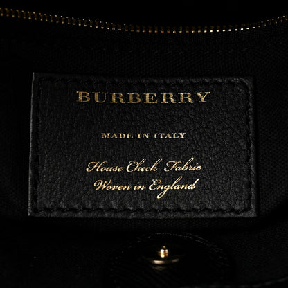 Burberry Derby Calfskin House Check Medium Banner Tote Black 6 of 9