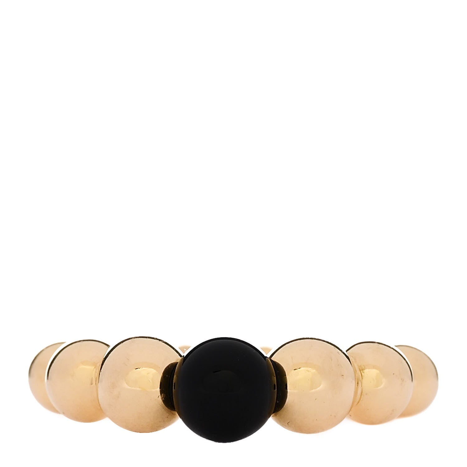 Van Cleef & Arpels 18K Yellow Gold Onyx Perlee Couleurs Variation Ring 52 6 1 of 6