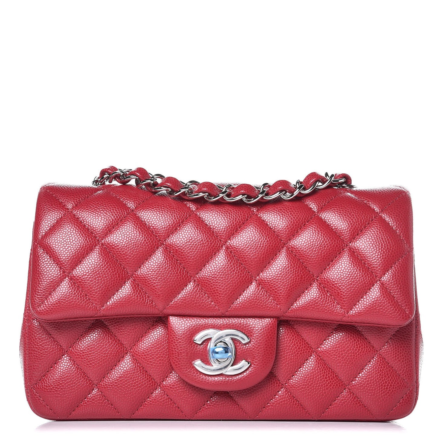 Caviar Quilted Mini Rectangular Flap Pink