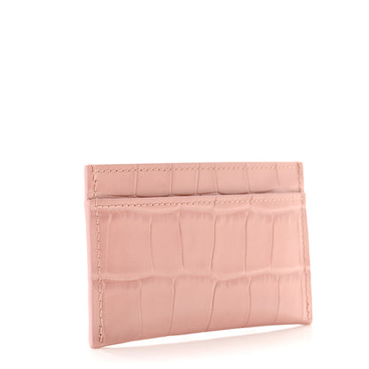 Chanel Calfskin Crocodile Embossed Crococo Card Holder Light Pink 3 of 8
