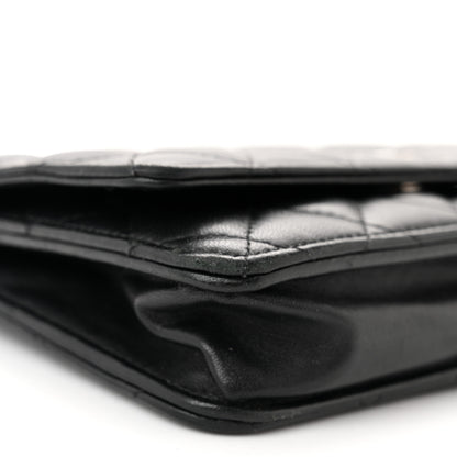 Chanel Lambskin Quilted Wallet On Chain WOC Black 10 of 12