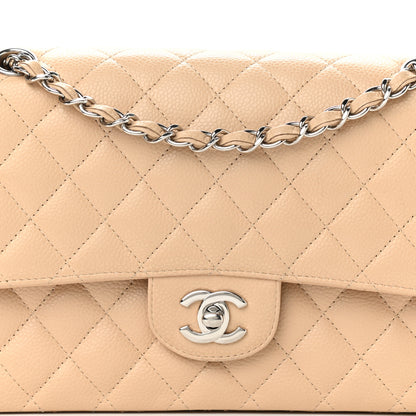 Chanel Caviar Quilted Medium Double Flap Beige 8 of 12