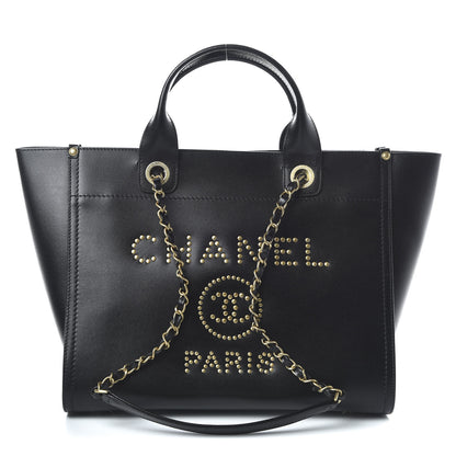 Chanel Caviar Small Studded Deauville Tote Black 1 of 12