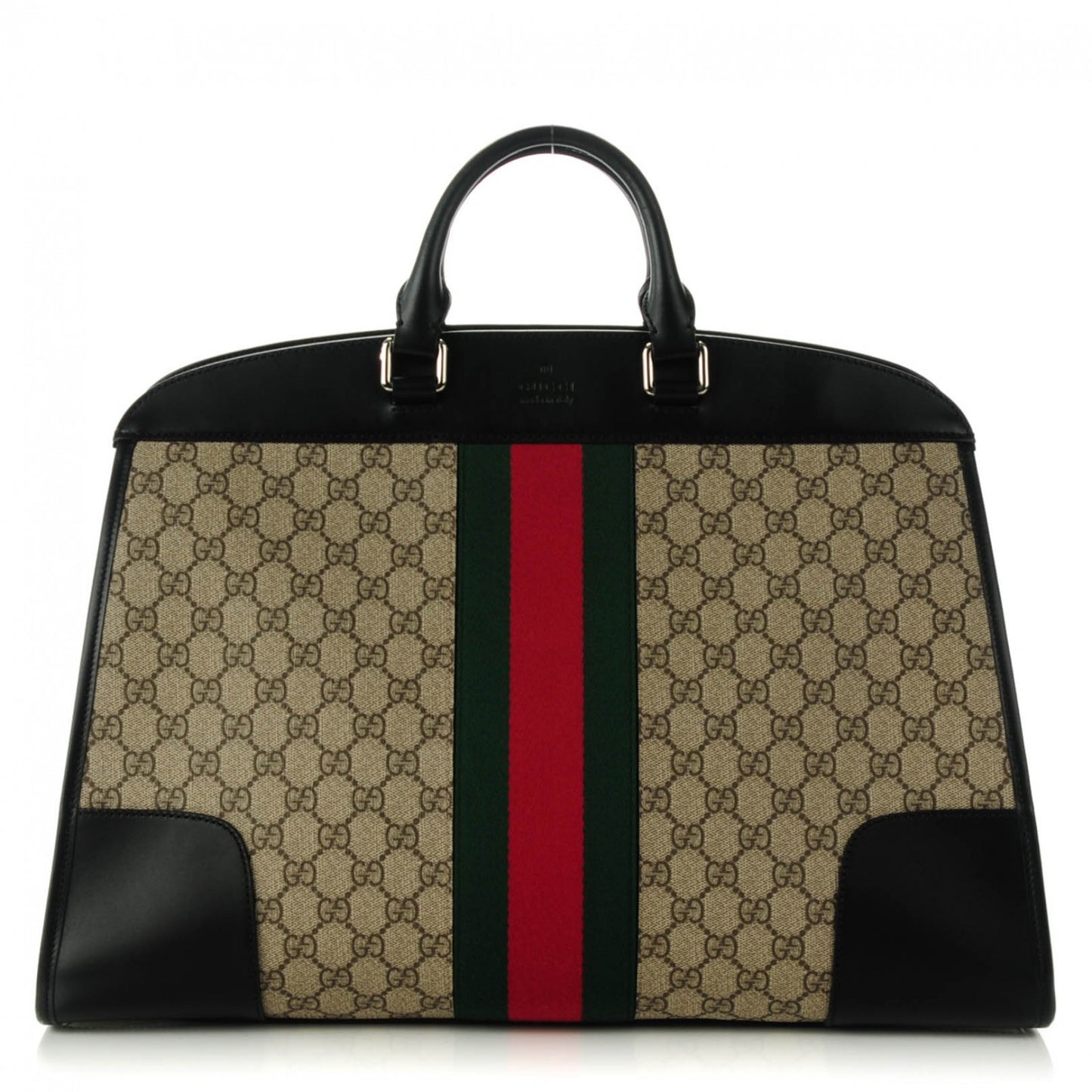 GG Supreme Monogram Medium Web Duffle Black