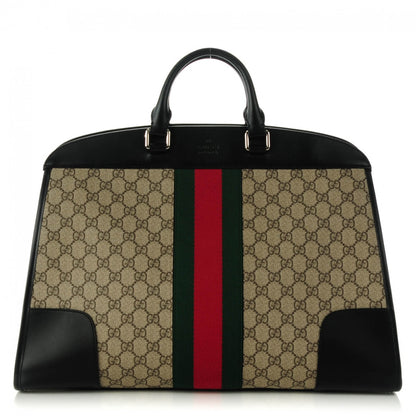 Gucci GG Supreme Monogram Medium Web Duffle Black 1 of 7