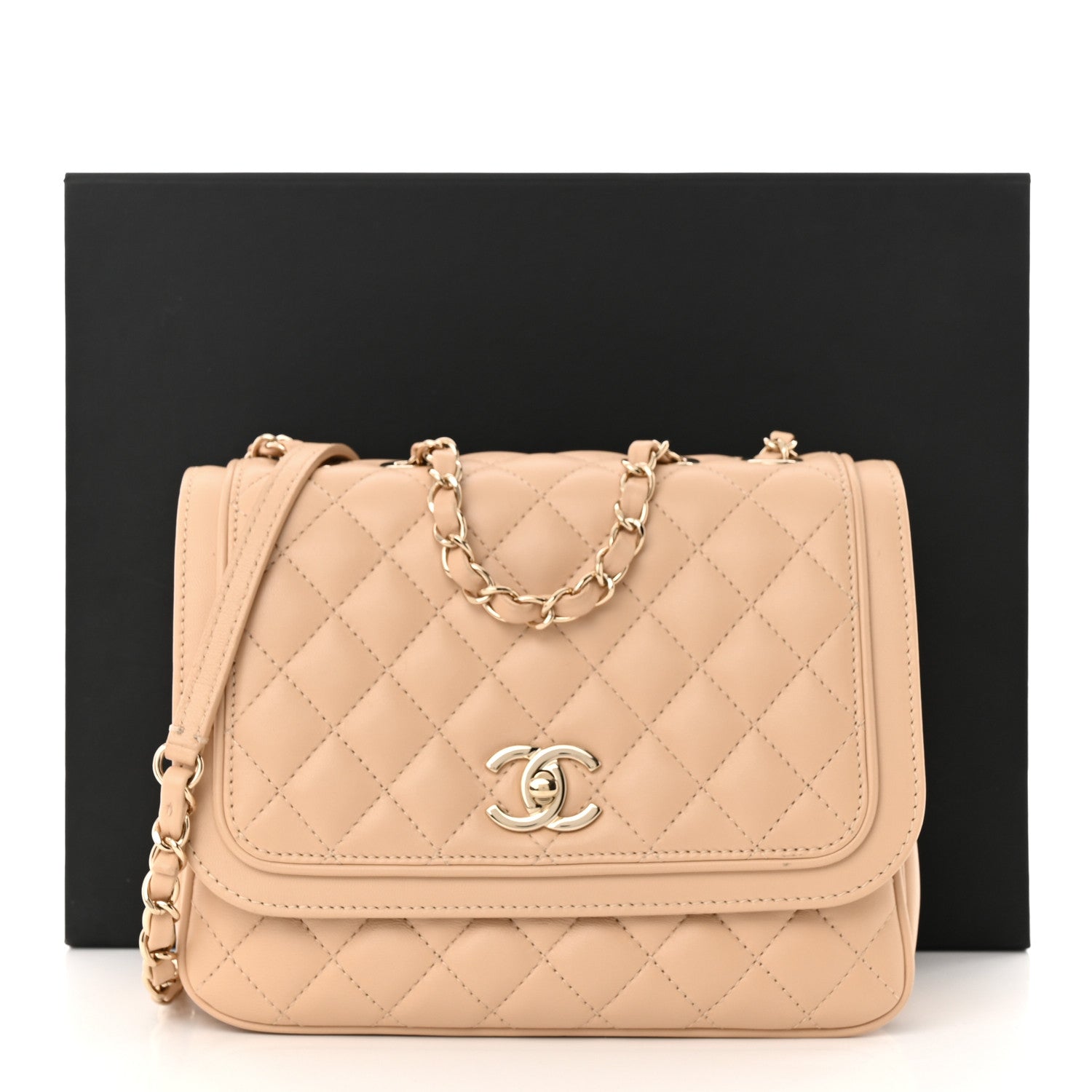 Chanel Lambskin Quilted Medium Lovely Day Flap Beige 12 of 12