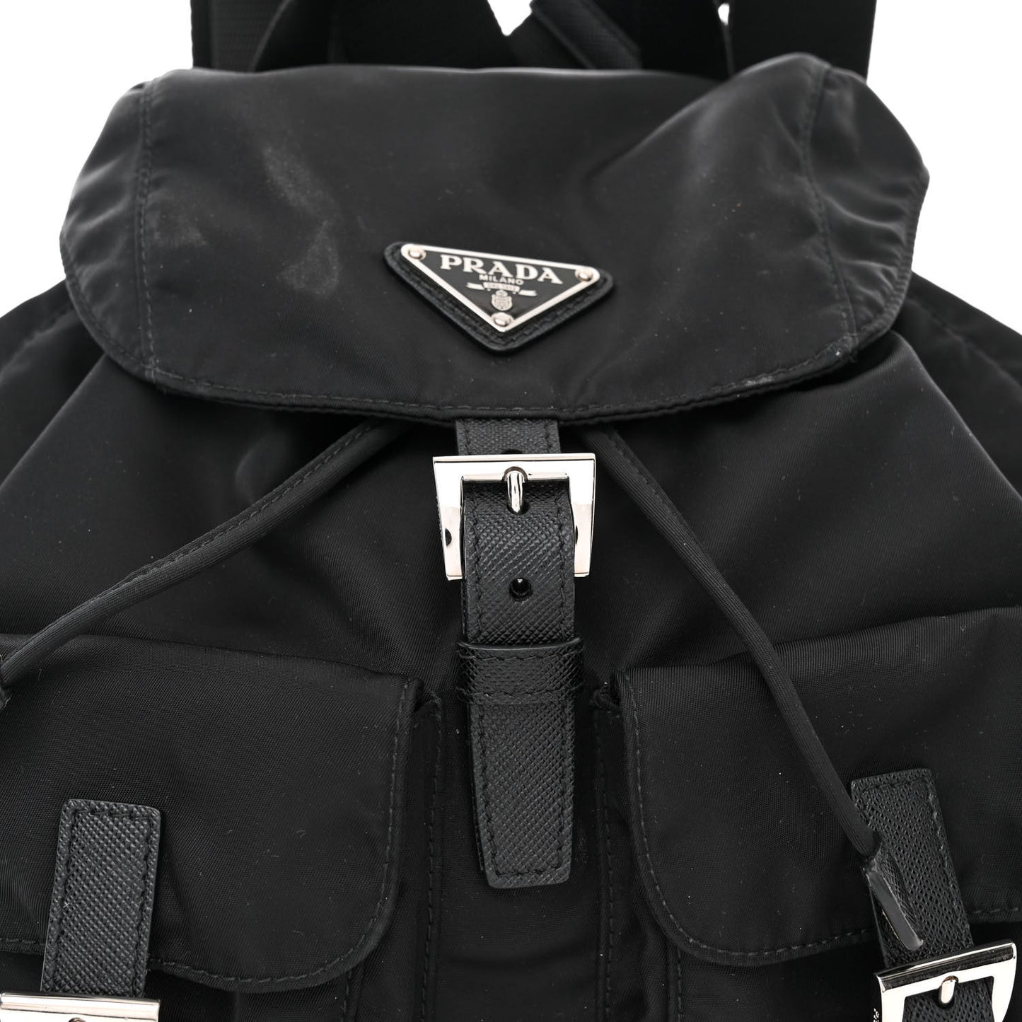 Tessuto Nylon Saffiano Small Backpack Black