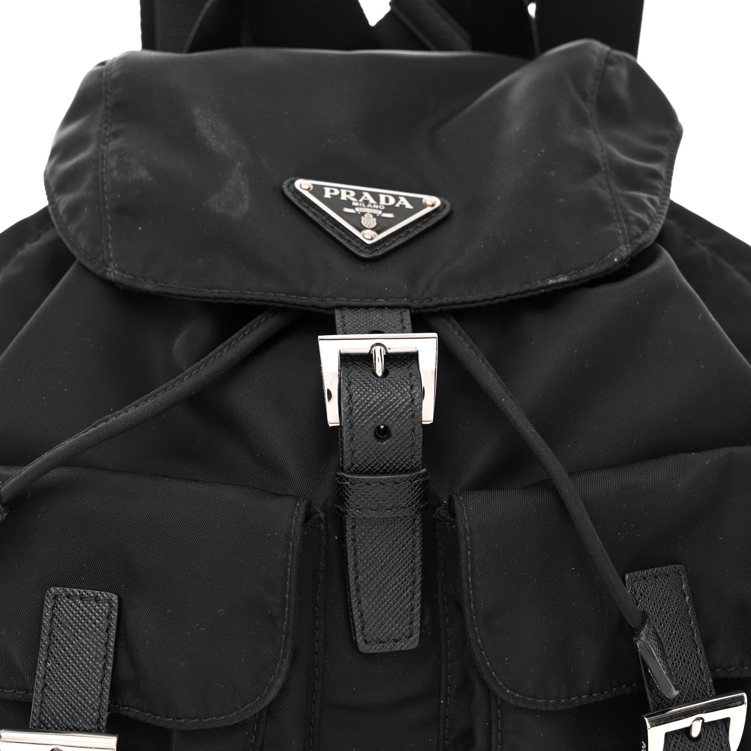 Prada Tessuto Nylon Saffiano Small Backpack Black 10 of 13