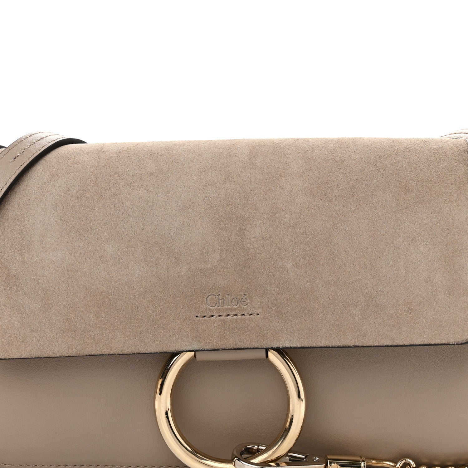 Chloe Suede Calfskin Small Faye Shoulder Bag Motty Grey 9 of 11