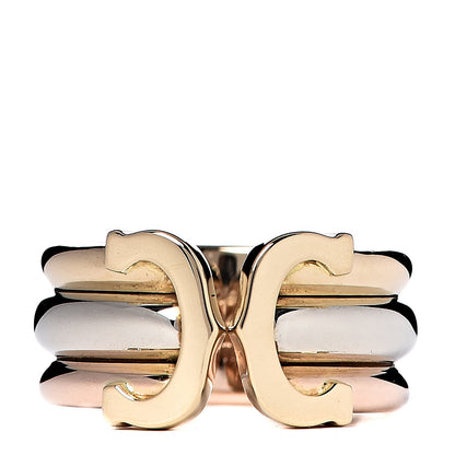 Cartier 18K Pink Yellow White Gold C De Ring 52 6 1 of 4