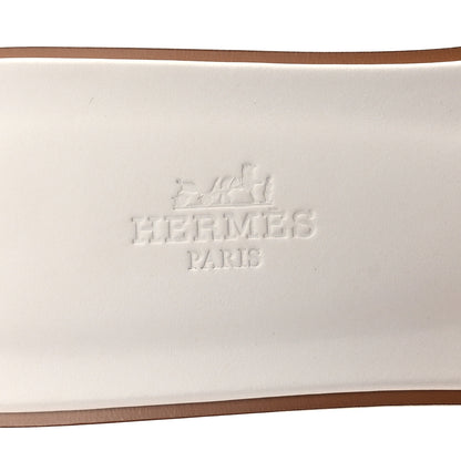 Hermes Box Calfskin Oran Sandals 40 White 8 of 9