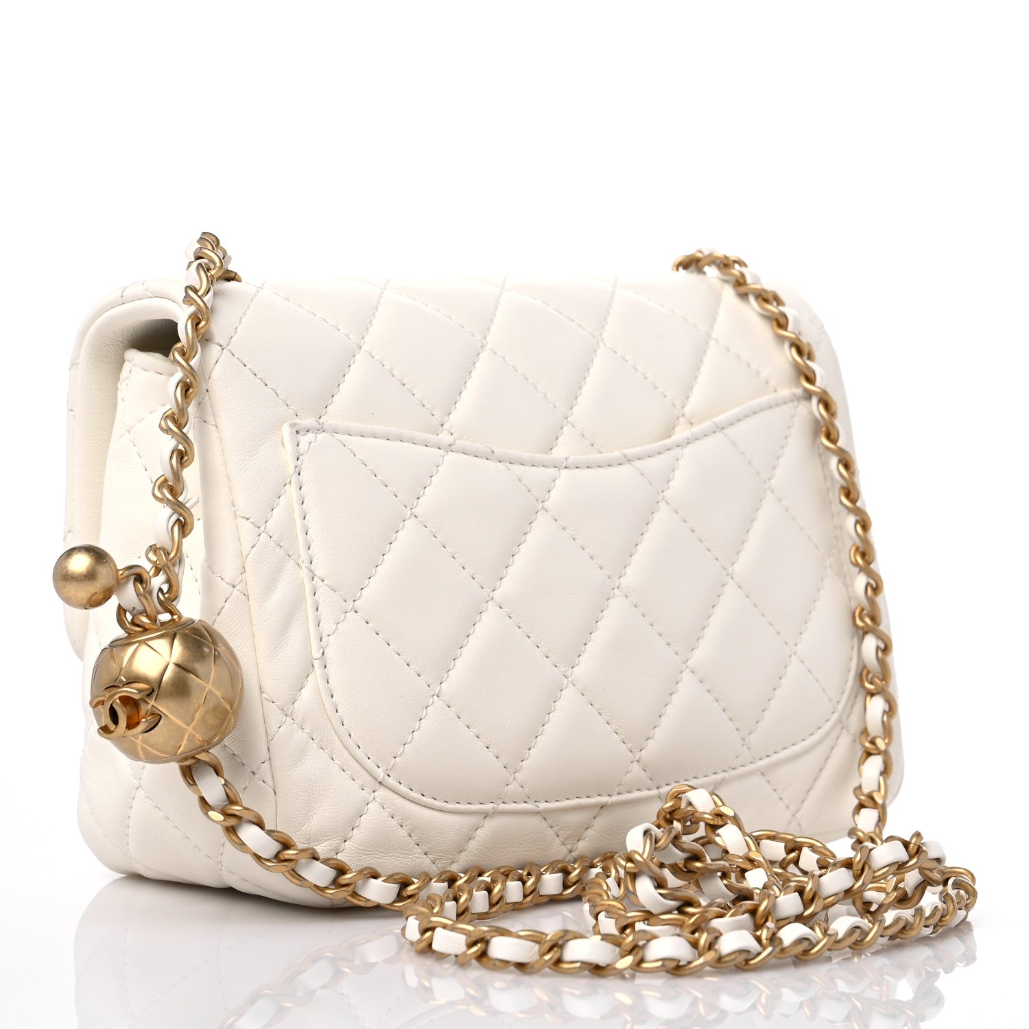 Chanel Lambskin Quilted Mini Pearl Crush Flap White 3 of 10