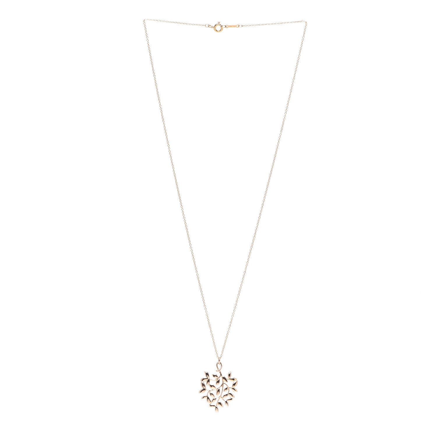 Tiffany 18K Yellow Gold Small Paloma Picasso Olive Leaf Pendant Necklace 3 of 6