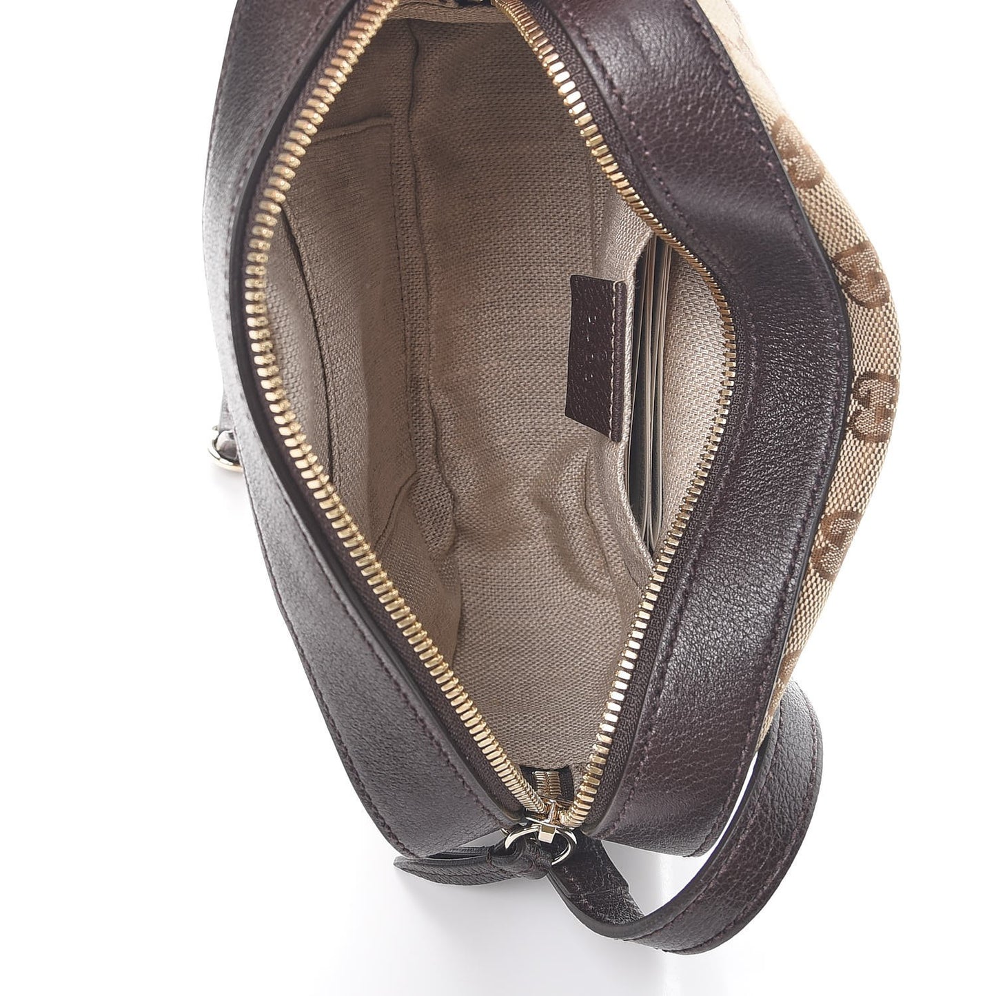 GG Supreme Monogram Web Small Webby Bee Shoulder Bag Dark Brown