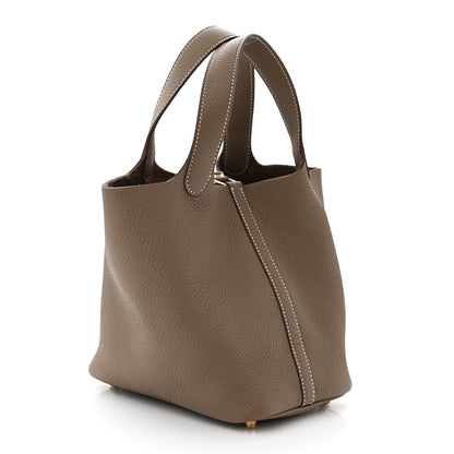 Hermes Taurillon Clemence Picotin Lock 18 PM Etoupe 3 of 11