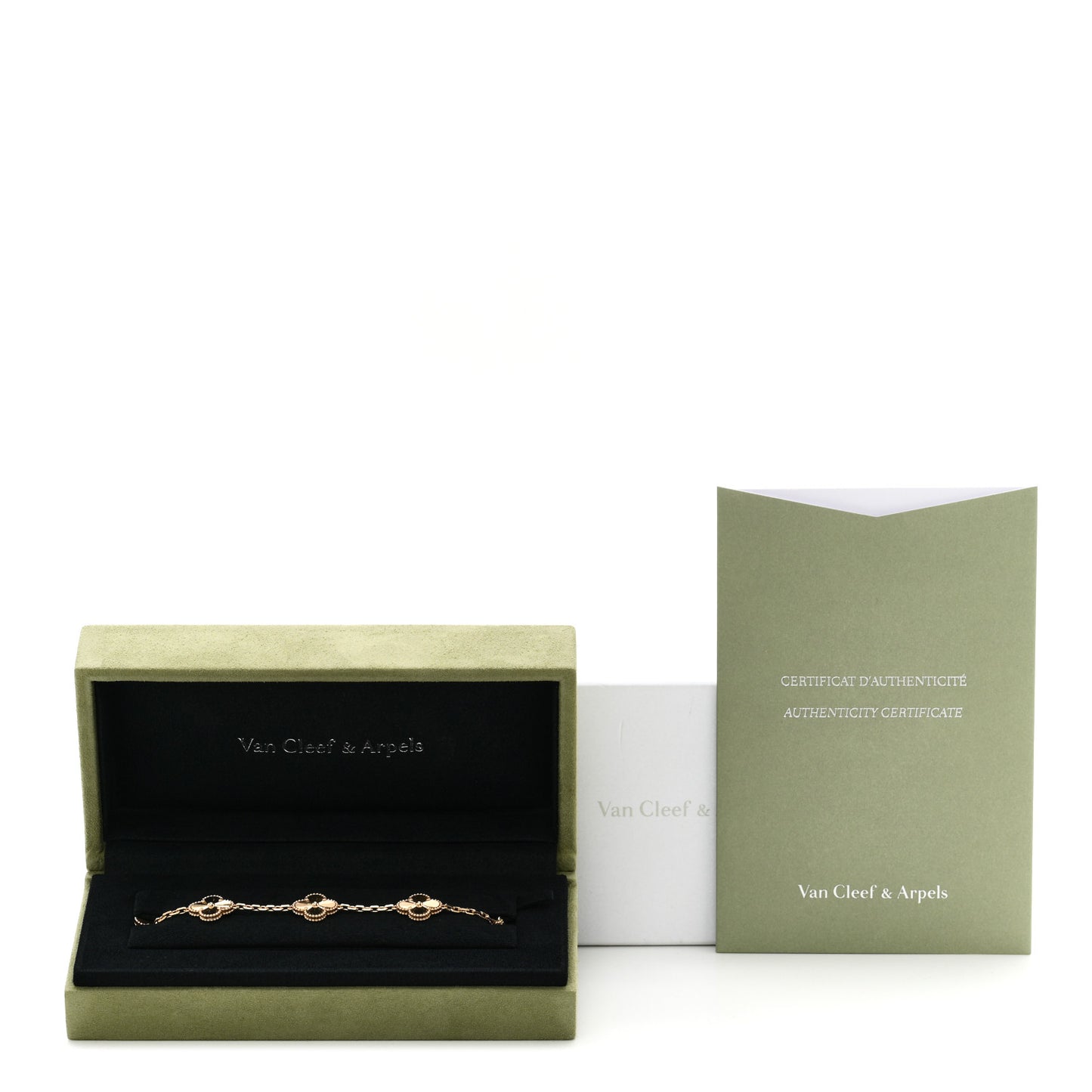 18K Yellow Gold 5 Motifs Guilloche Vintage Alhambra Bracelet