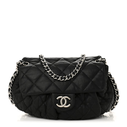 Chanel Washed Lambskin Quilted Medium Chain Around Messenger Black 1 of 13