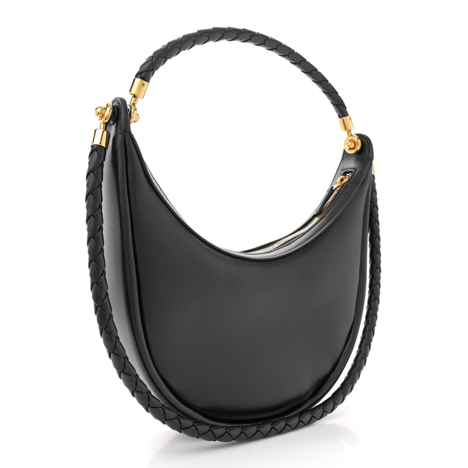 Bottega Veneta Smooth Calfskin Hula Hoop Shoulder Bag Black 2 of 11